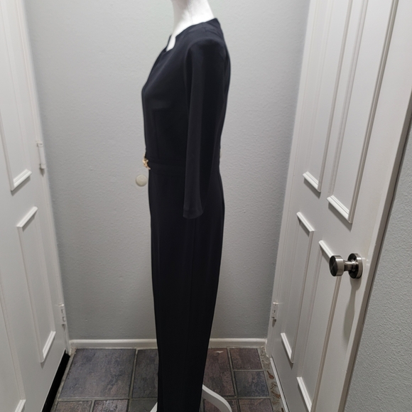 Joseph Ribkoff Black Jumpsuit with Gold Waist Accent - Picture 4 of 6